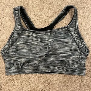 Black and white sports bra